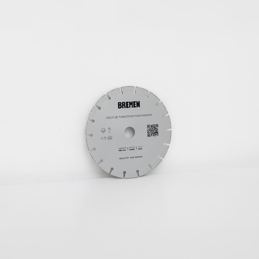 DISCO DE TUNGSTENO PARA MADERA 180 mm BREMEN® - BR8301