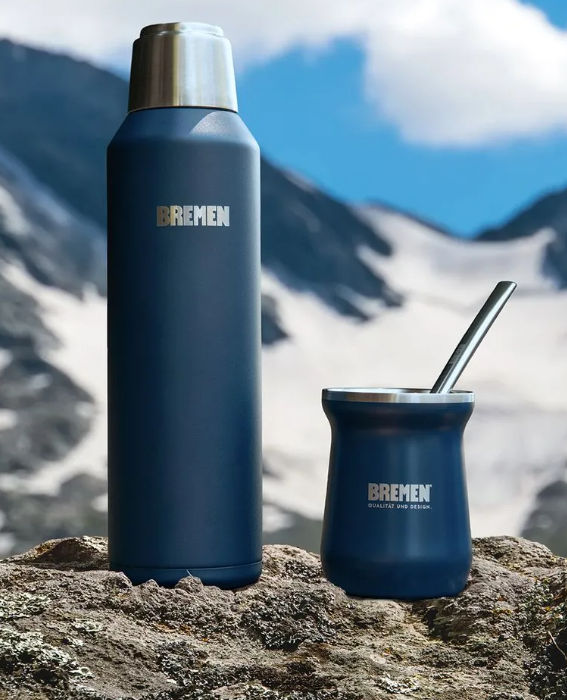 TERMO 1L AC.INOX. TAPA MAGNETICA AZUL BREMEN® - BR8200