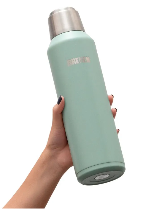 TERMO 1L AC.INOX. TAPA MAGNETICA VERDE BREMEN® - BR8202