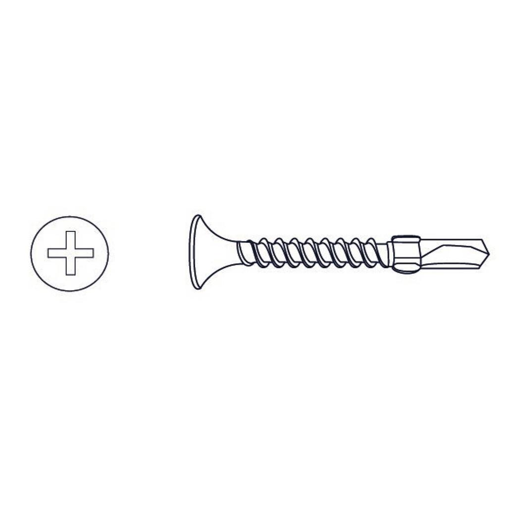TORNILLO AUTOPERFORANTE CON ALAS  FRESADA MECHA (008)  12 x 2-1/2"  (Caja x 300 uni) BREMEN® - TFMA12063