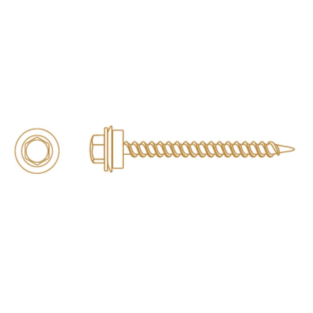 TORNILLO AUTOPERFORANTE C/ARANDELA  HEXAGONAL AGUJA (T 17)   14 x 3"  (Caja x 175 uni) BREMEN® - THA14076