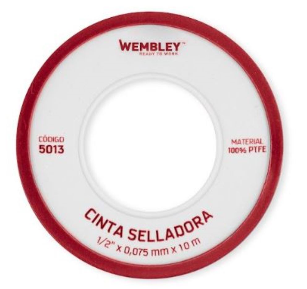 CINTA SELLADORA (PTFE) 3/4" x 0,075 mm x 10 m (caja x 10 u.) WEMBLEY® - WE5015