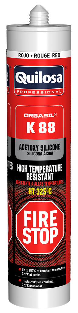 SELLADOR DE SILICONA ACETICA ALTA TEMPERATURA ORBASIL K-88 310 ml. QUILOSA -10043795