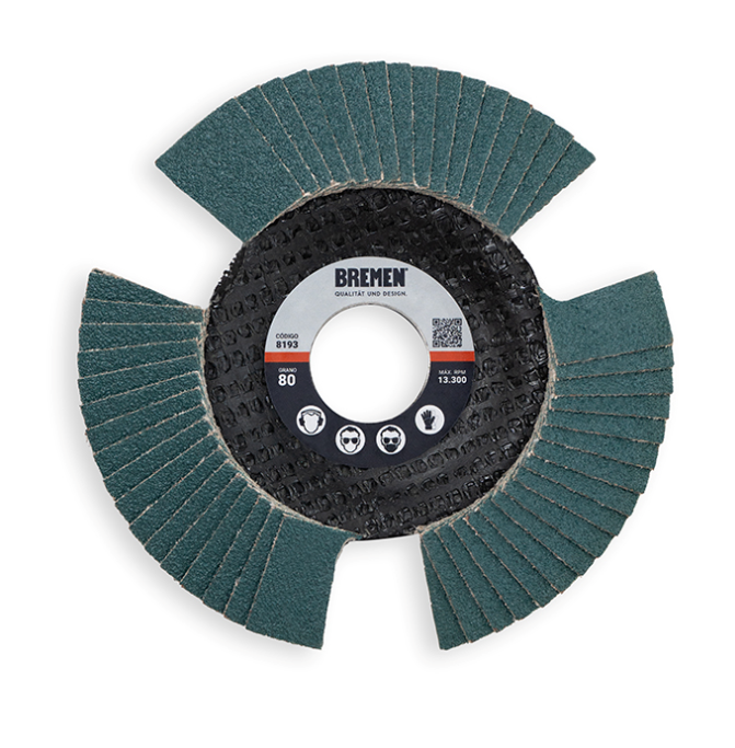 DISCO FLAP VISION ZIRCONIO 4,5" GR. 120 (caja x 10 u.) BREMEN® - BR8194