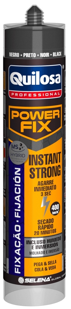 ADHESIVO POWER FIX INSTANT STRONG NEGRO 430 gr. QUILOSA - 10041647