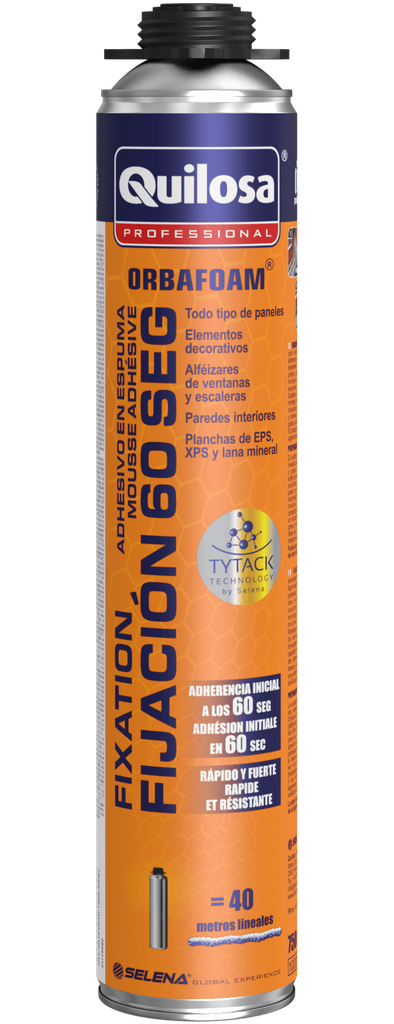 ADHESIVO EN ESPUMA ORBAFOAM FIJ.60 SEGUNDOS (PISTOLA) 750 ml. QUILOSA - 10040750