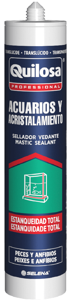 SILICONA ACUARIOS Y ACRISTALAMIENTO TRANSPARENTE 290 ml. QUILOSA - 10042500