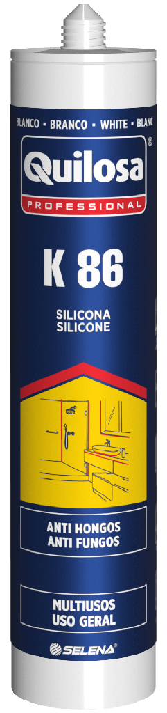 SELLADOR DE SILICONA ACETICA K-86 BLANCO 300 ml. QUILOSA - 10043806