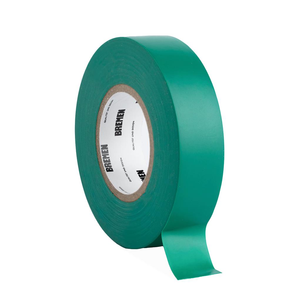 CINTA ADHESIVA AISLADORA 0,18mmX19mmX18m [Verde] (x 10 Unidades) BREMEN® - BR8822