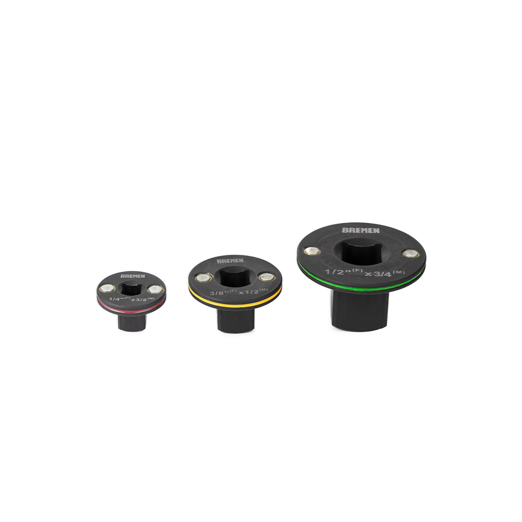 ADAPTADOR para IMPACTO PERFIL BAJO EN JUEGO 3 PZS [ 1/4", 3/8", 1/2", 3/4"] (CrMo) BREMEN® - BR8924