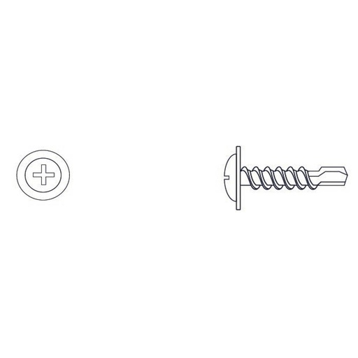 [TFM08038] TORNILLO AUTOPERFORANTE  FLANGEADA MECHA (06)  08 x 1-1/2"  (Caja x 1000 uni) BREMEN® - TFM08038