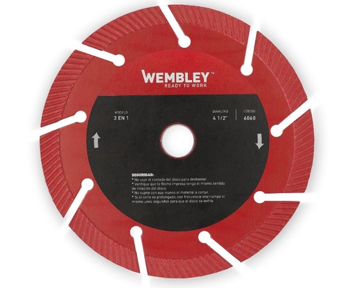 [WE6060] DISCO DIAMANTADO 4 1/2" 3 EN 1   WEMBLEY® - WE6060