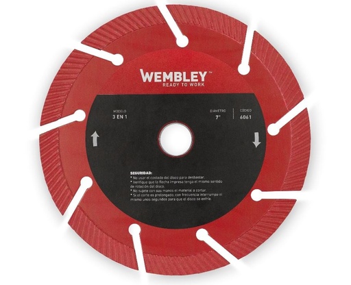 [WE6061] DISCO DIAMANTADO 7" 3 EN 1 WEMBLEY® - WE6061