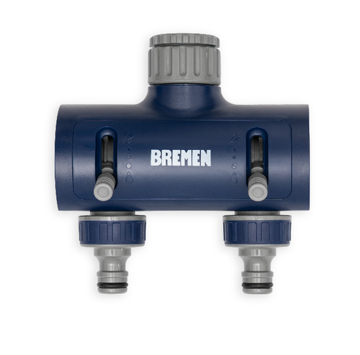 [BR8701] DISTRIBUIDOR DE RIEGO 2 VÍAS CON REG. DE CAUDAL BREMEN® - BR8701
