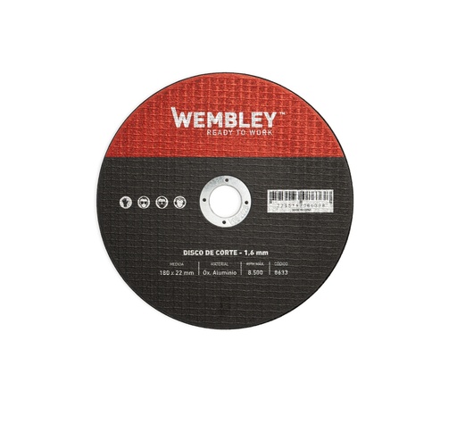 [WE8633]  DISCO DE CORTE 7" X 1,6 OX. ALUMINIO (x10 unid) WEMBLEY® - WE8633