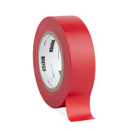 [BR8812] CINTA ADHESIVA AISLADORA 0,18mmX19mmX9,14m [Roja] (x 10 Unidades) BREMEN® - BR8812