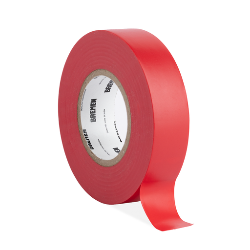 [BR8821] CINTA ADHESIVA AISLADORA 0,18mmX19mmX18m  [Roja] (x 10 Unidades) BREMEN® - BR8821