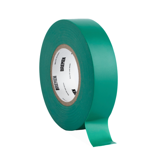 [BR8822] CINTA ADHESIVA AISLADORA 0,18mmX19mmX18m [Verde] (x 10 Unidades) BREMEN® - BR8822